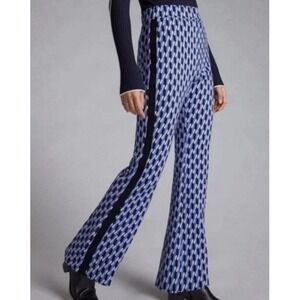 Maeve Anthropologie Ponte Flare Flared Print Mini Angle Folars Cotton Blend